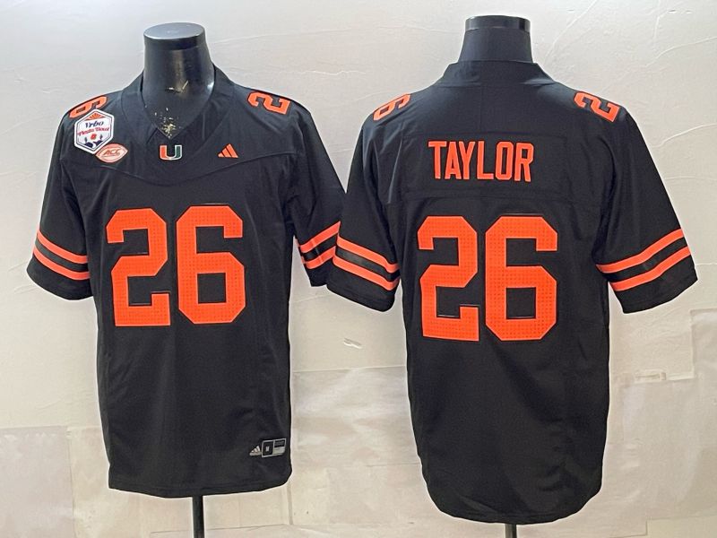 Men 2026 Miami Hurricanes #26 Taylor Black 3th generations Limited NCAA Jersey 0012->ncaa teams->NCAA Jersey